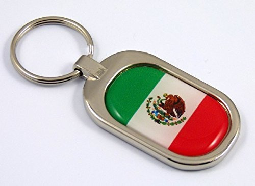 Llavero De Automoción, Bandera De México Llavero Metal Croma