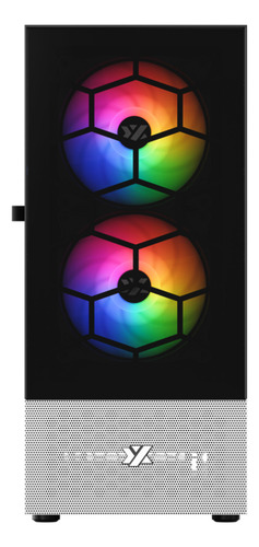 Gabinete Gamer Xyz Airone 200 Glass Negro Y Blanco Negro Y Blanco