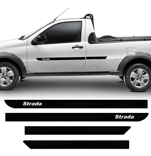 Friso Lateral Strada Cab Simples 13 2014 2015 Tipo Borrachã