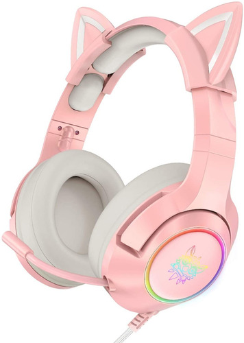 Auriculares Con Microfono | Rosa / Orejas De Gato | Mujeres