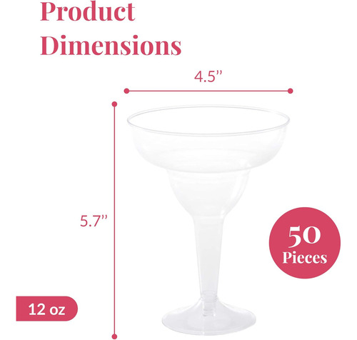 Copa De Plastico Desechable Para Fiesta Transparente 50 Pzas