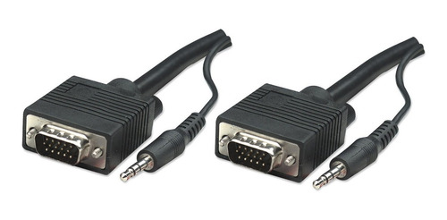Imagen 2 de 6 de Manhattan Cable Svga A Svga 8mm Audio De 10 Mts Negro 32 /vc