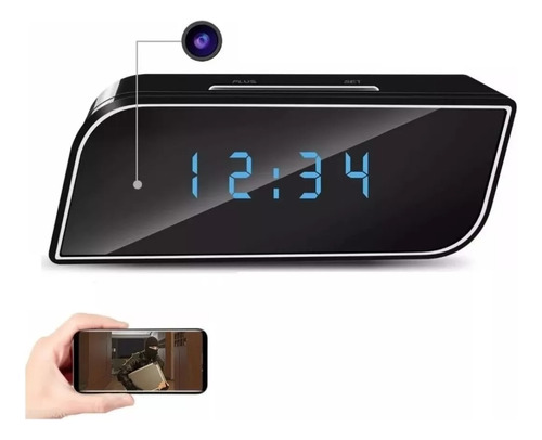 Mini Camara Espía Reloj Oculta Despertador Hd 1080 Wifi Mesa
