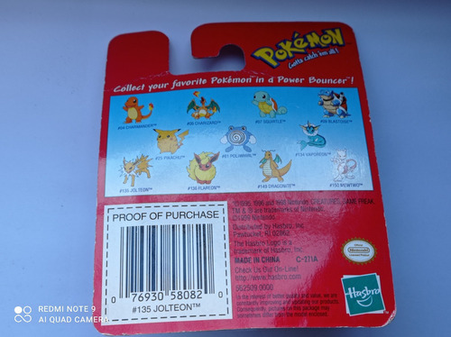 Jolteon Power Bouncer 1999 Hasbro Pokemon Nintendo (Usado)