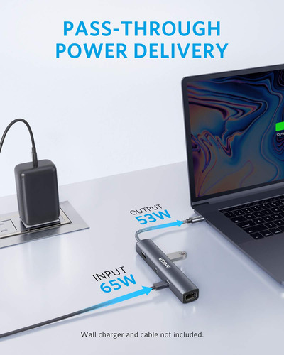 Hub Usb-c 6 En 1 Con Hdmi 4k Y 65w Para Macbook Y iPad Pro