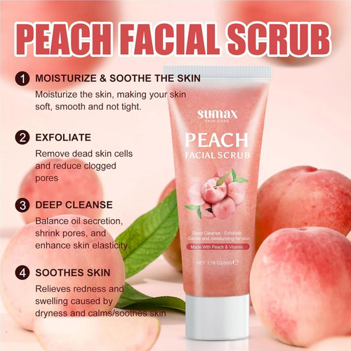 Exfoliante Facial De Melocotón, Exfoliante Corporal,
