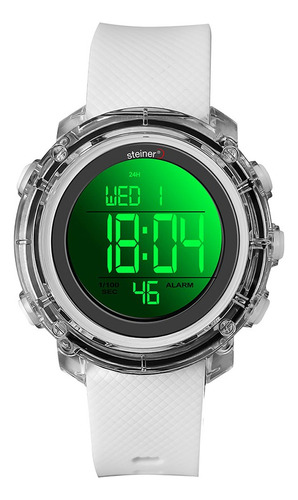 Reloj Digital Transparente Luminoso Para Dama 44mm Steiner 