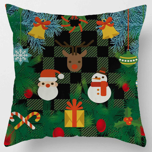 Funda De Almohada Con Estampado De Árbol Navidad 10 Piezas