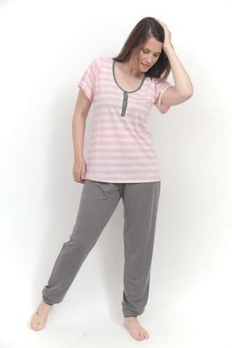 Pijama De Mujer Manga Corta - Pantalón Largo Art 672 Local