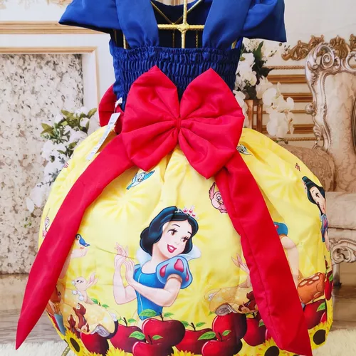 Vestido Infantil Branca De Neve Bebê Princesa Festa De