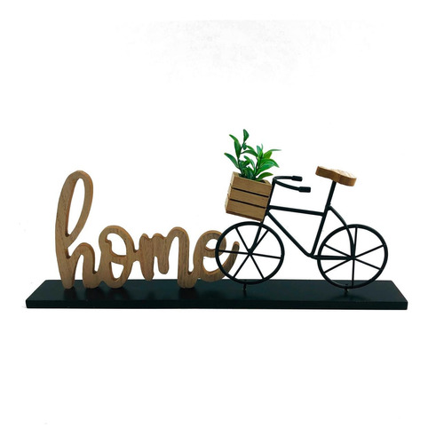 Adorno  Home  Con Bicicleta En Base De Madera