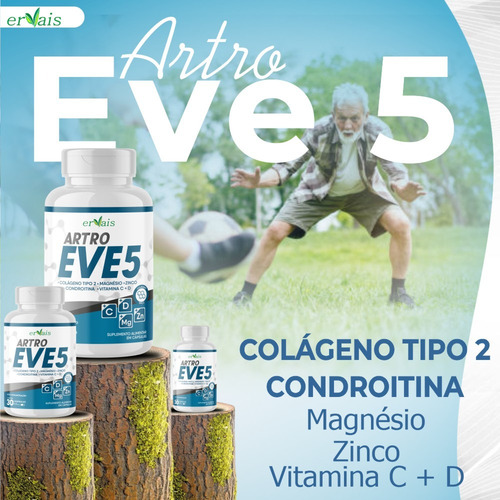Artroeve 5 - Colágeno Tipo 2 + Magnésio + C + D - 2 Frascos