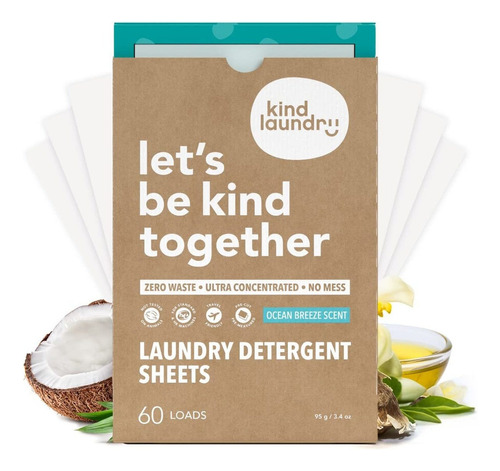 Kind Laundry Hojas De Detergente (ocean Breeze)  Ganador.