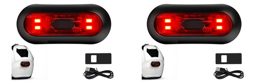 2 Luces Led Para Casco, Luz De Freno De Casco Recargable Par