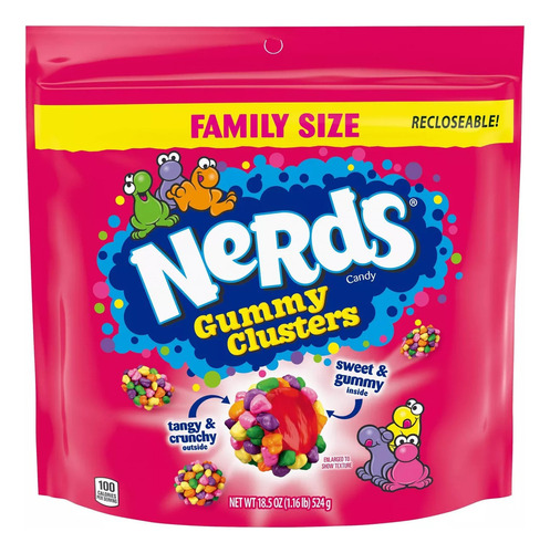 Nerds Gummy Clusters, Dulces Americanos Family Size 524 G