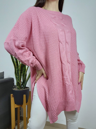 Sweater Tramado Maxi Oversize Mujer Talle Especial Grande