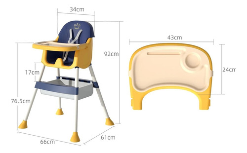 Silla De Comer Bebe 2 En1 Voyage Snak Con Cinturón Seguridad