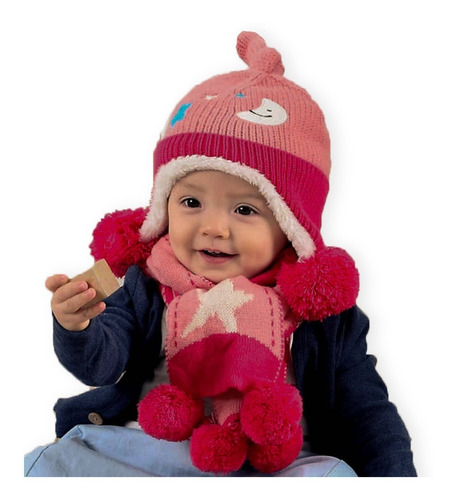 Gorro Bufanda Bebes Niños Lana Invierno Corderito Armstrong