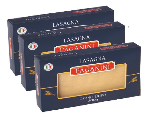 Lasanha De Grano Duro Paganini 200g ( 3 Unidades )