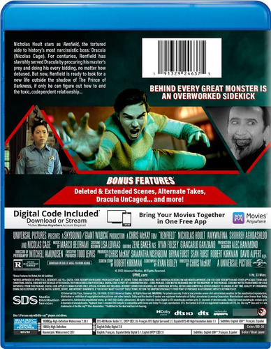 Renfield Asistente De Vampiro Nicolas Cage Pelicula Blu-ray