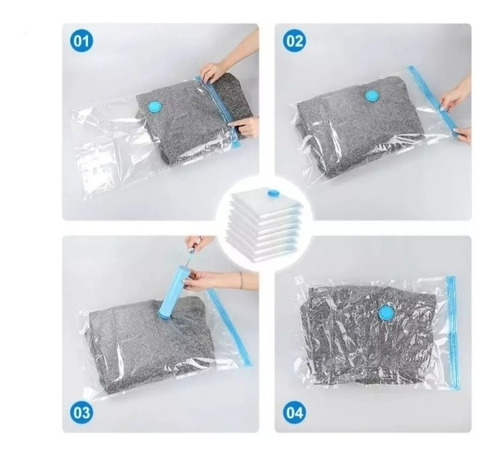 Imagem 7 de 10 de Saco À Vácuo Viagem Roupa Kit 06 Un 50x60 Com + Bomba