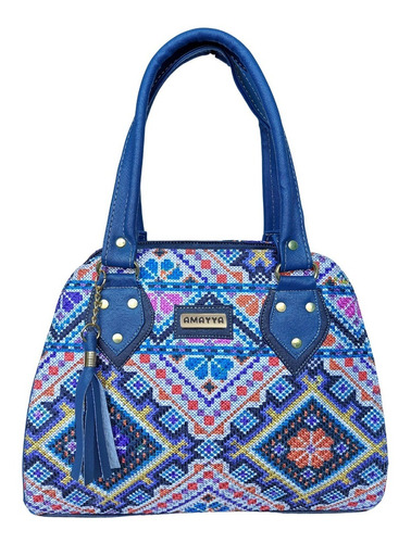 Bolsos Artesanal Yute Premium Amayya Modelo Ivvana Marino