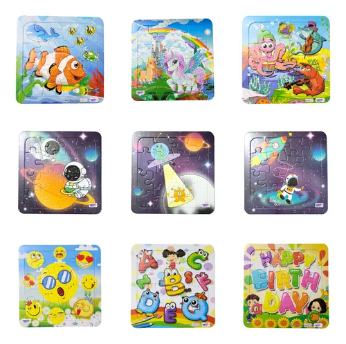 Rompecabezas Armar Colorear Pintar Para Niños Kit X 9 Und