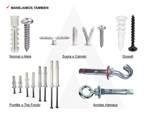 Chazo Expansivo Diámetro 3/8 X 2 1/2 PuLG 63mm 50 Unid