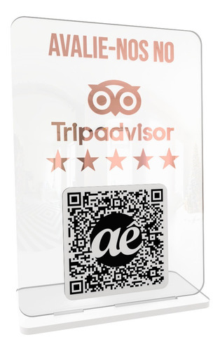 Placa Trip Advisor Qr Code Avaliação Turismo Acrilico Transp