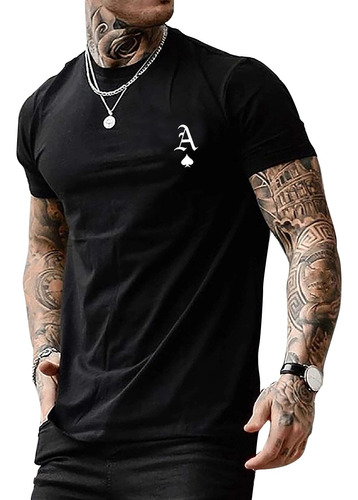 Playera De Hombre Patrón A Manga Corta Deportiva Tenis Top