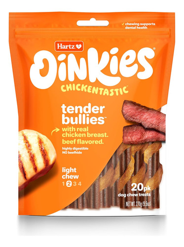 Oinkies Chickentastic Tender Bullies Dog Treats With Real Ch