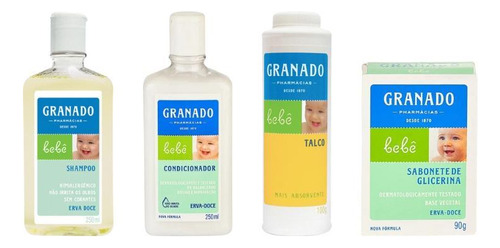  Kit Granado Babe Erva Doce Shampoo+cond+talco+sab Barra