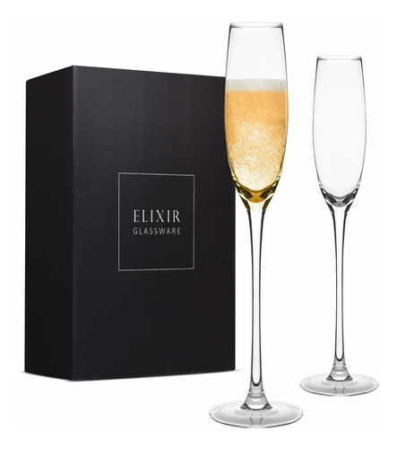 Elixir Glassware Copa Champan Cristal Elegante Soplada Mano