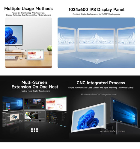 Monitor Lateral Ips De 7 Pulgadas De Waveshare, Monitor Exte