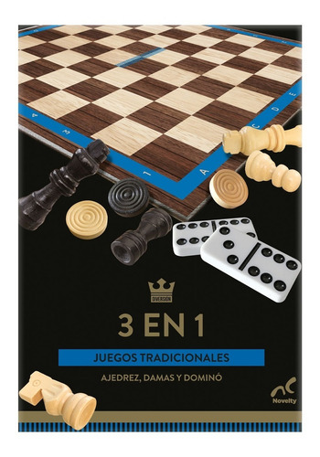 Set Juegos Clásicos 3 En 1 Ajedrez/damas/domino Novelty
