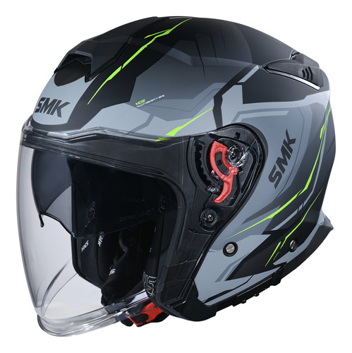 Casco Abierto Smk Gtj Grafica Doble Visor