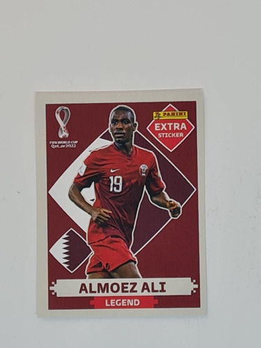 Lámina Extra Sticker Mundial Qatar Almoez Ali Legend Base