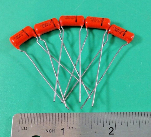 Lot Of 5 Vishay Orange Drop 225p68291w Capacitors .0068u Eeo