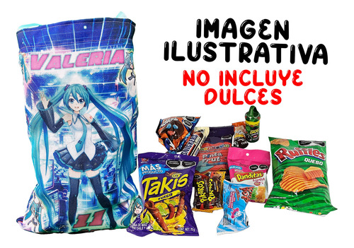 30 Bolsitas Dulceros Hatsune Miku Anime Fiesta Cumpleaños Morado Hatsune Miku Modelo 1