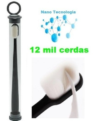 Escova Dental Tecnologia Nano Com 12mil Cerdas Extra Macia Cor Branco