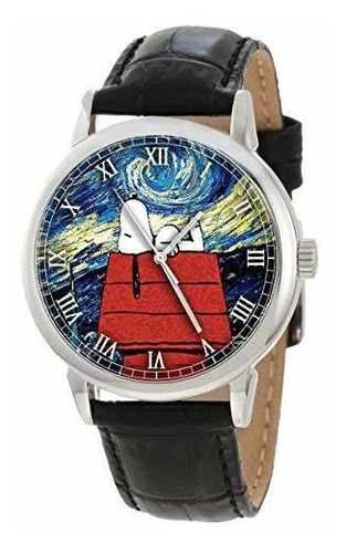 Snoopy Versus Van Gogh Noches Estrelladas Reloj De Pulsera D