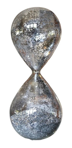 Reloj De Arena / Glitter Plateado 24x9 Cm