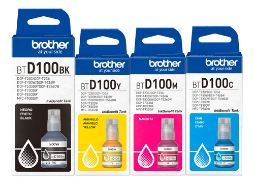 Kit de Tintas Brother Btd100 para Brother T230/T430W/T530DW Tinta Multicolor