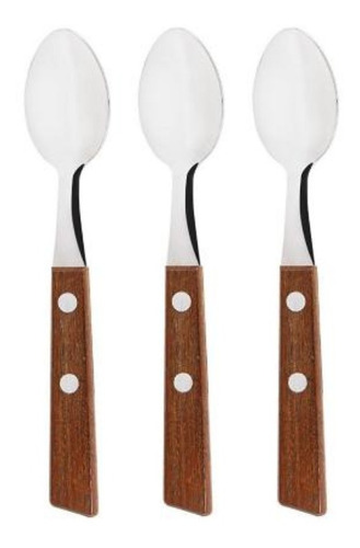 Set De 3 Cucharas Para Té Con Mango Madera Tramontina
