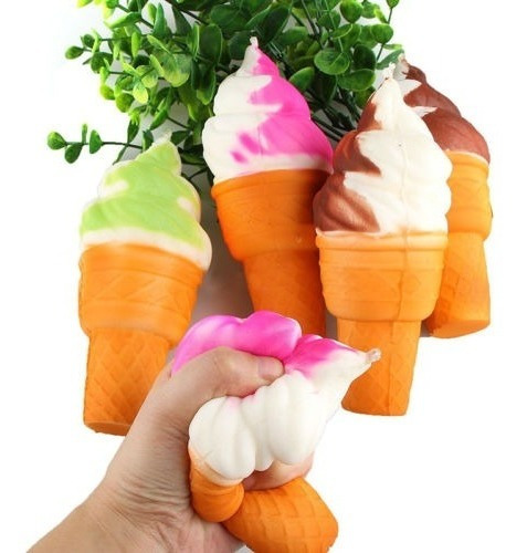 Squishy Ice Cream White Cono Lento Levantamiento Kawaii Cake