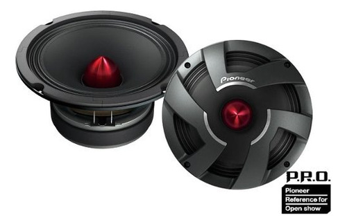 Alto-falantes médios Pioneer TS-M800Pro 700w 8 Competition em cinza escuro