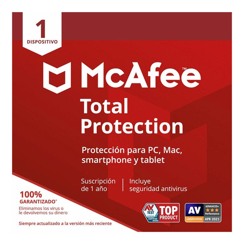 Mcafee Antivirus 1 Dispositivo 3 Años