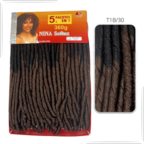 Cabelo Nina Softex Pacote 360 Gramas 5 X 1 Crochet Braids Cor T1B/30