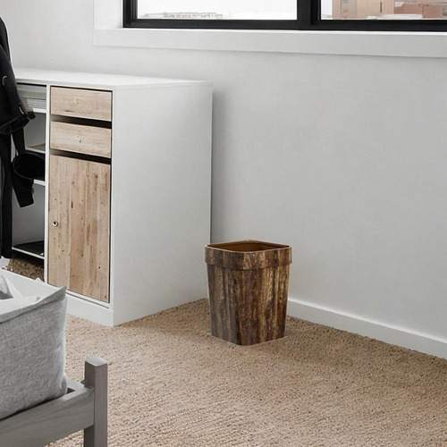 Lixeira Reciclável Decorativa Fazenda Casa L Marrom