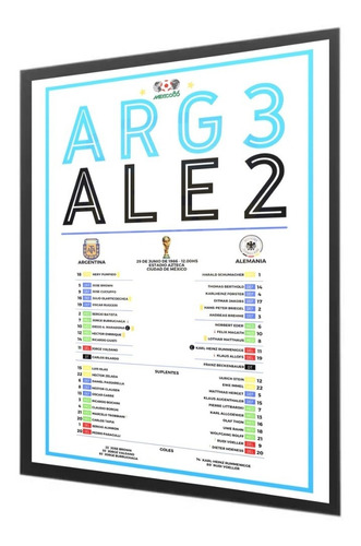 Cuadro Final Argentina Vs Alemania 86 Con Vidrio 33cm X 43cm